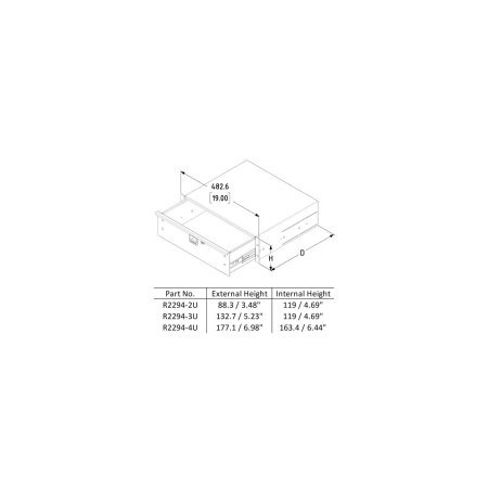 2u 19 Lightweight Aluminium Rack Drawer